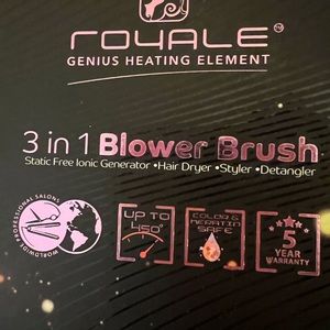 NIB ROYALE FLAWLESS MAGIC 3 in 1 BLOWER BRUSH LAVENDER